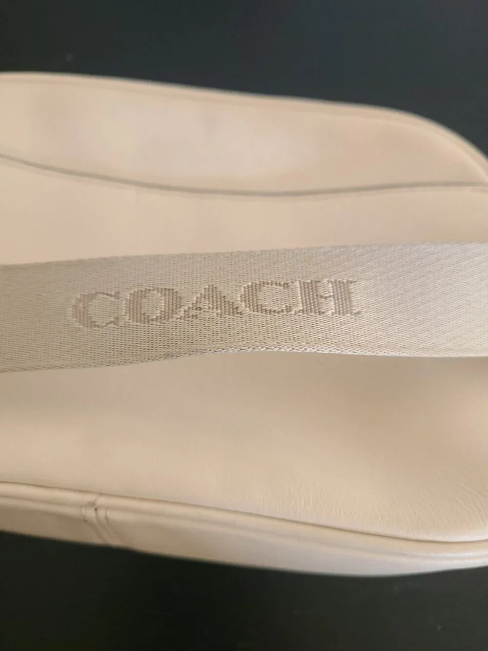 Coach Pace Belt Bag Fanny Pack Leather Crossbody Sling Bag Chalk White CR136